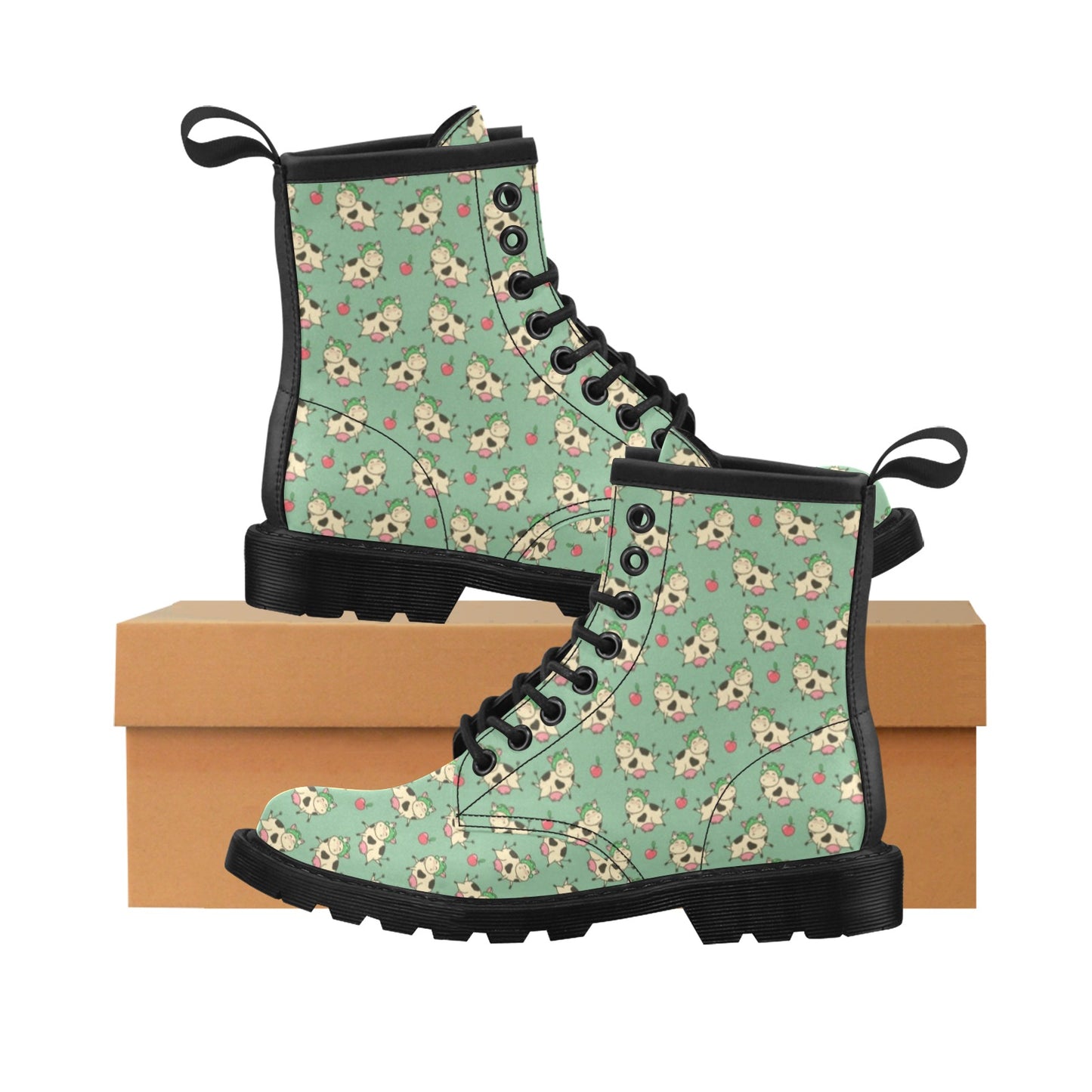 Cattle Print Design LKS402 Women's Boots