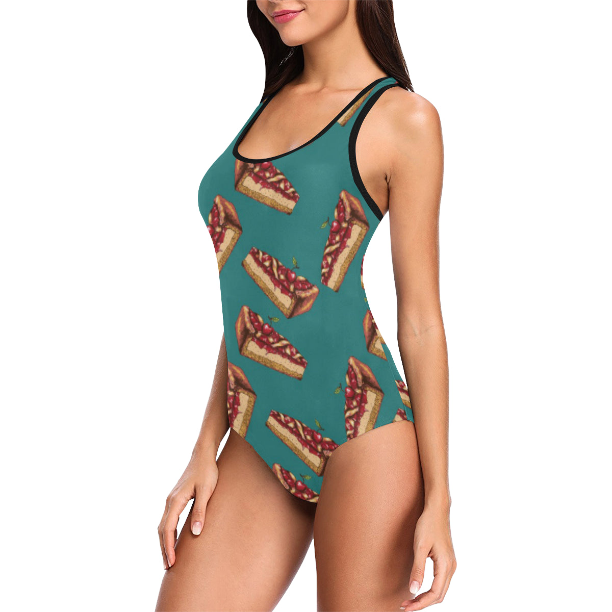 Cheesecake Cherry Pattern Print Design CK03 Women Swimsuit