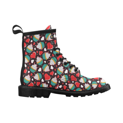 Cupcakes Heart Print Pattern Women's Boots