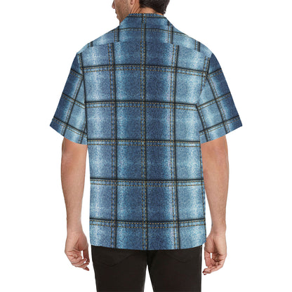 Jean Patchwork Pattern Print Design 02 Men's Hawaiian Shirt