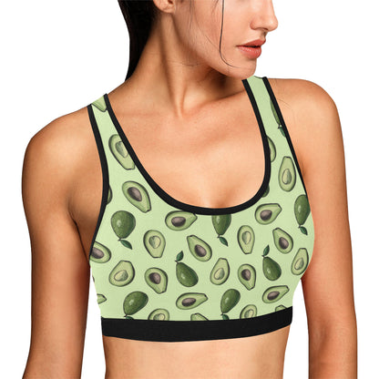 Avocado Pattern Print Design 02 Sports Bra