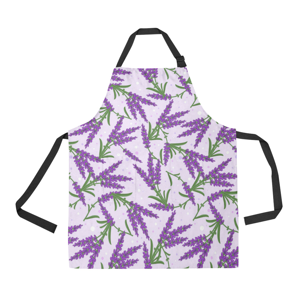 Lavender Pattern Print Design LV02 Apron with Pocket