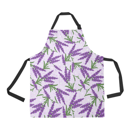 Lavender Pattern Print Design LV02 Apron with Pocket