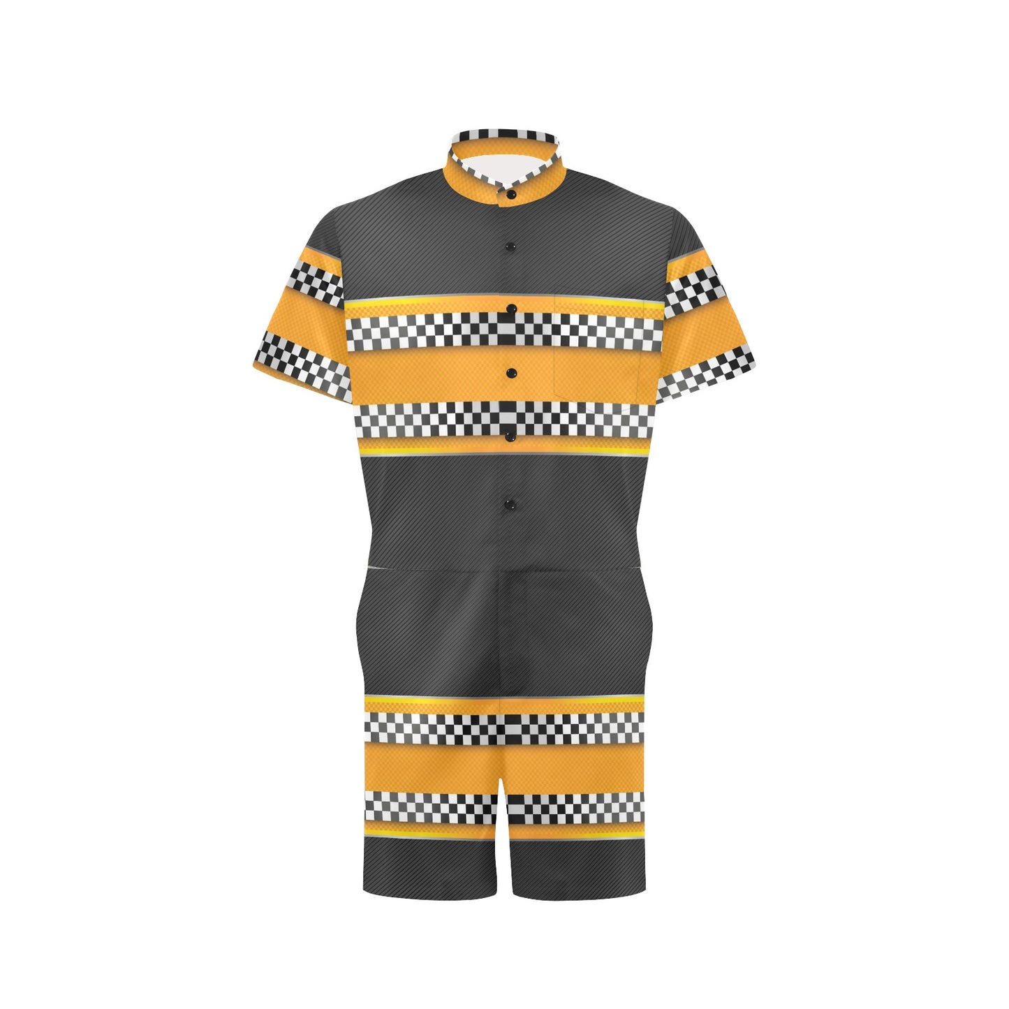 Checkered Pattern Print Design 01 Men's Romper