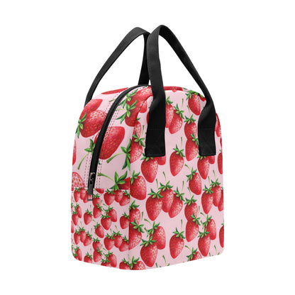 Strawberry Pattern Print Design SB03 Insulated Lunch Bag
