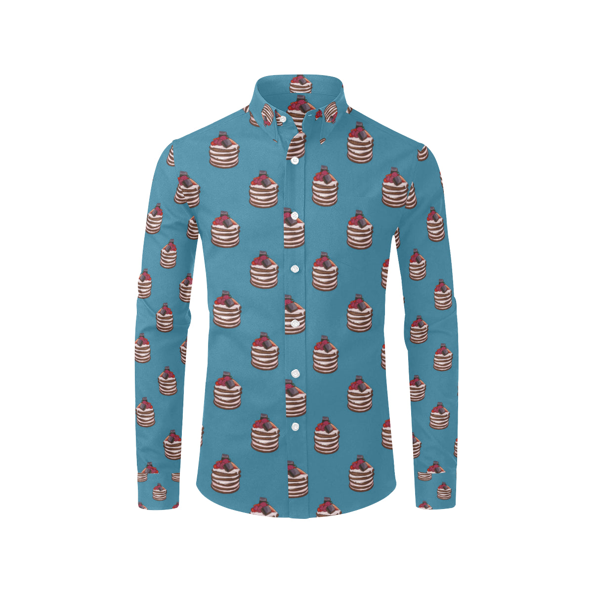Pancake Pattern Print Design A03 Men's Long Sleeve Shirt