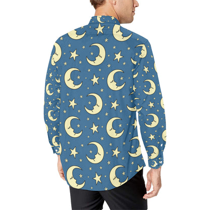 Moon Night Pattern Print Design 03 Men's Long Sleeve Shirt