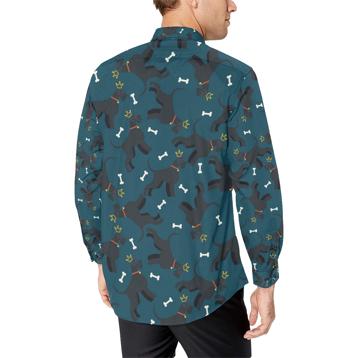 Schnauzers Pattern Print Design A04 Men's Long Sleeve Shirt