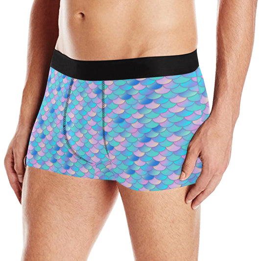 Mermaid Scales Pastel Pattern Print Design 07 Men's Boxer Briefs