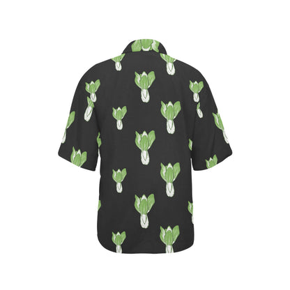 Kale Pattern Print Design 02 Women's Hawaiian Shirt