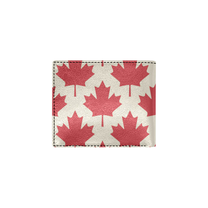 Maple Leaf Pattern Print Design 03 Men's ID Card Wallet