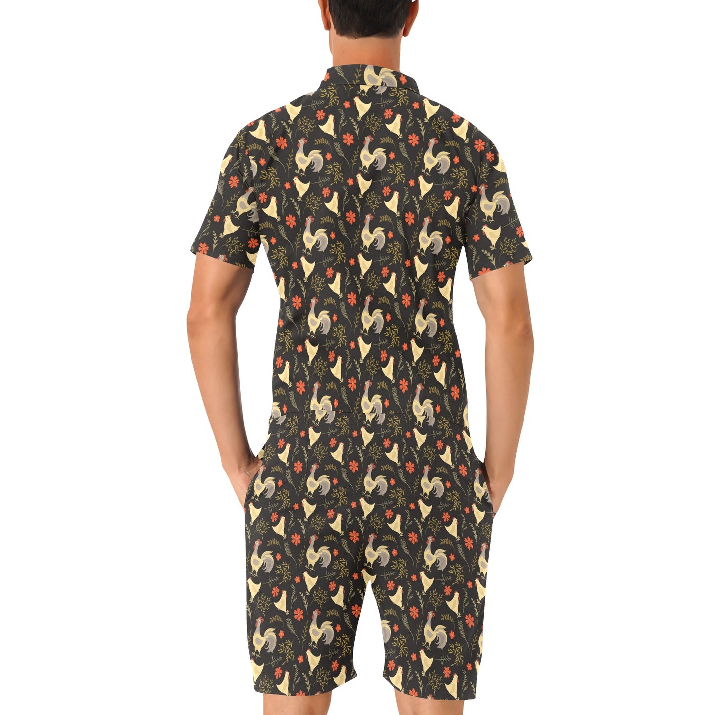 Chicken Pattern Print Design 04 Men's Romper
