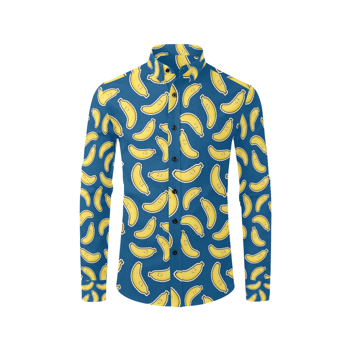 Banana Pattern Print Design BA03 Men's Long Sleeve Shirt