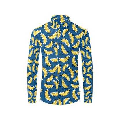 Banana Pattern Print Design BA03 Men's Long Sleeve Shirt