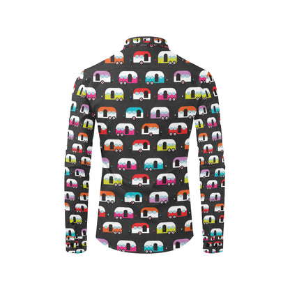 Camper Caravan Pattern Men's Long Sleeve Shirt