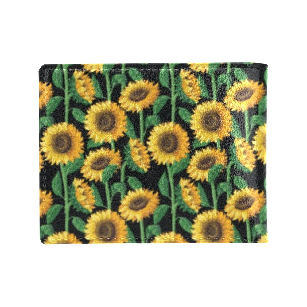 Sunflower Realistic Print Pattern Men's ID Card Wallet
