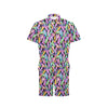 Neon Feather Pattern Print Design A02 Men's Romper