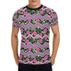 Hibiscus Pink Zigzag Line Pattern Design LKS307 Men's All Over Print T-shirt