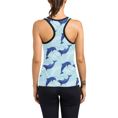 Dolphin Heart Pattern Women's Racerback Tank Top