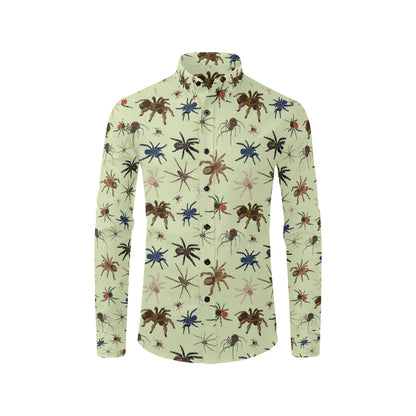 Tarantula Pattern Print Design 02 Men's Long Sleeve Shirt