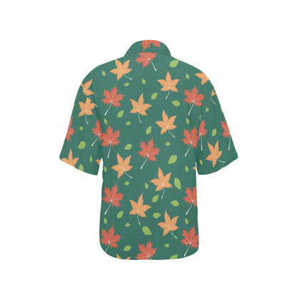 Maple Leaf Pattern Print Design 04 Women's Hawaiian Shirt