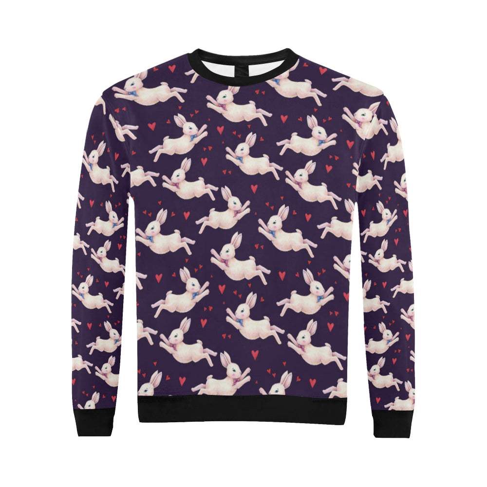 Rabbit Pattern Print Design RB016 Men Long Sleeve Sweatshirt