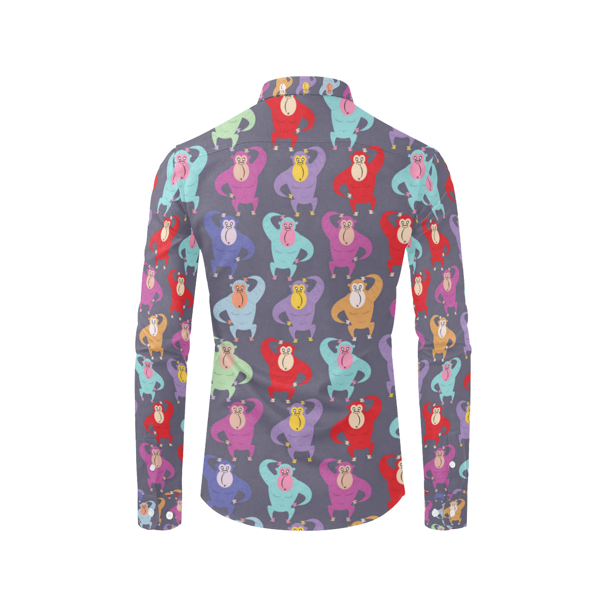 Chimpanzee Pattern Print Design 03 Men's Long Sleeve Shirt