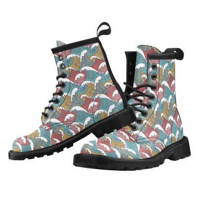 Tribal Wave Pattern Print Women's Boots