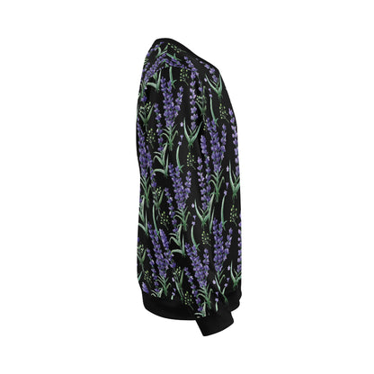 Lavender Pattern Print Design LV01 Men Long Sleeve Sweatshirt