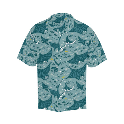 Manta Ray Tribal Pattern Print Design 03 Men's Hawaiian Shirt
