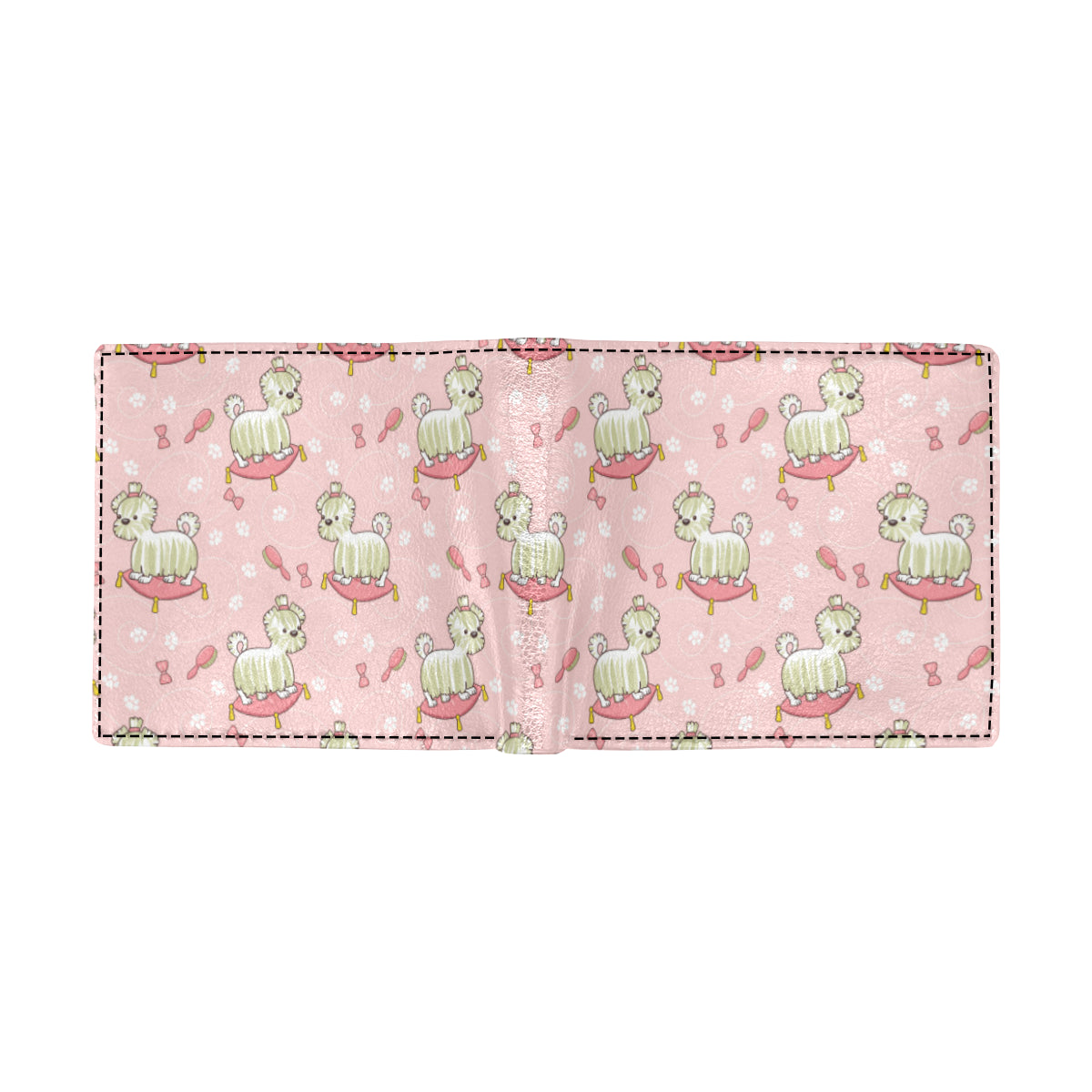 Bichons Frise Pattern Print Design 01 Men's ID Card Wallet