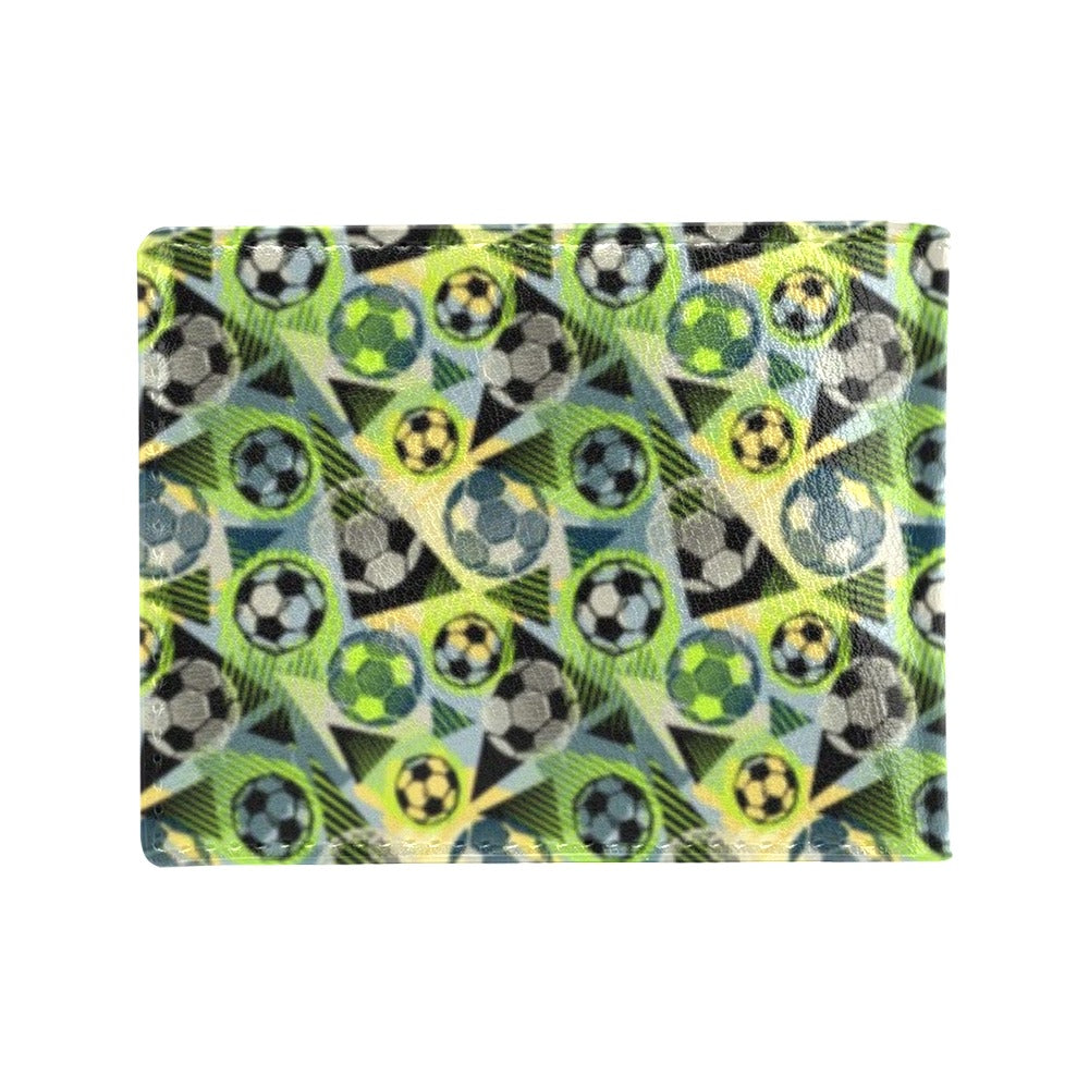 Soccer Ball Themed Print Pattern Men's ID Card Wallet