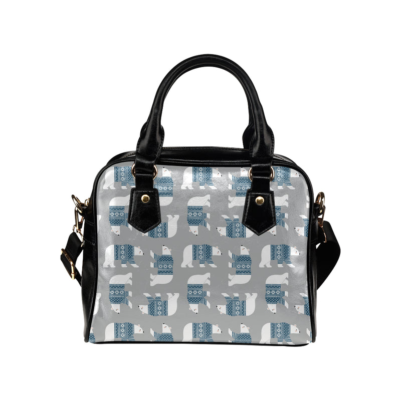 Polar Bear Pattern Print Design A03 Shoulder Handbag