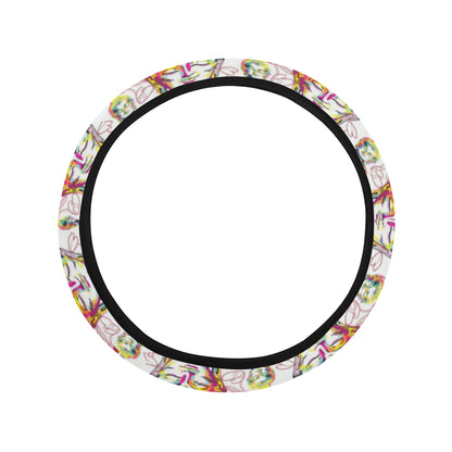 Buddha Pattern Print Design 06 Steering Wheel Cover with Elastic Edge