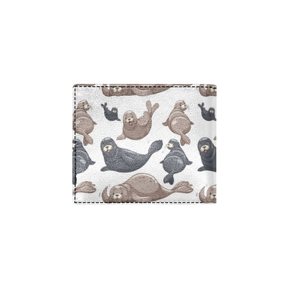 Sea Lion Pattern Print Design 02 Men's ID Card Wallet