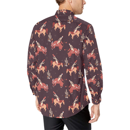 Rodeo Pattern Print Design A01 Men's Long Sleeve Shirt