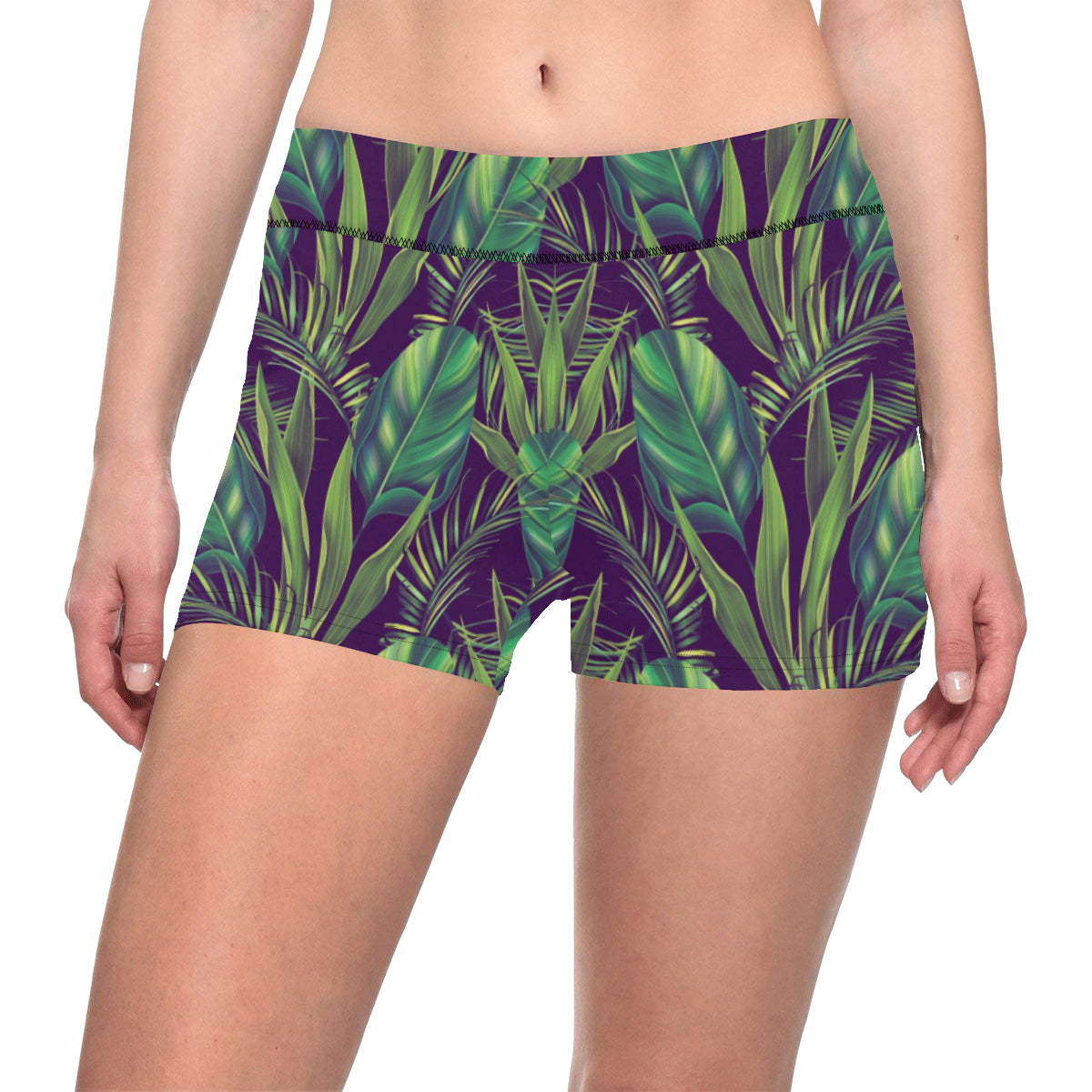 Palm Leaves Pattern Print Design PL03 Yoga Shorts