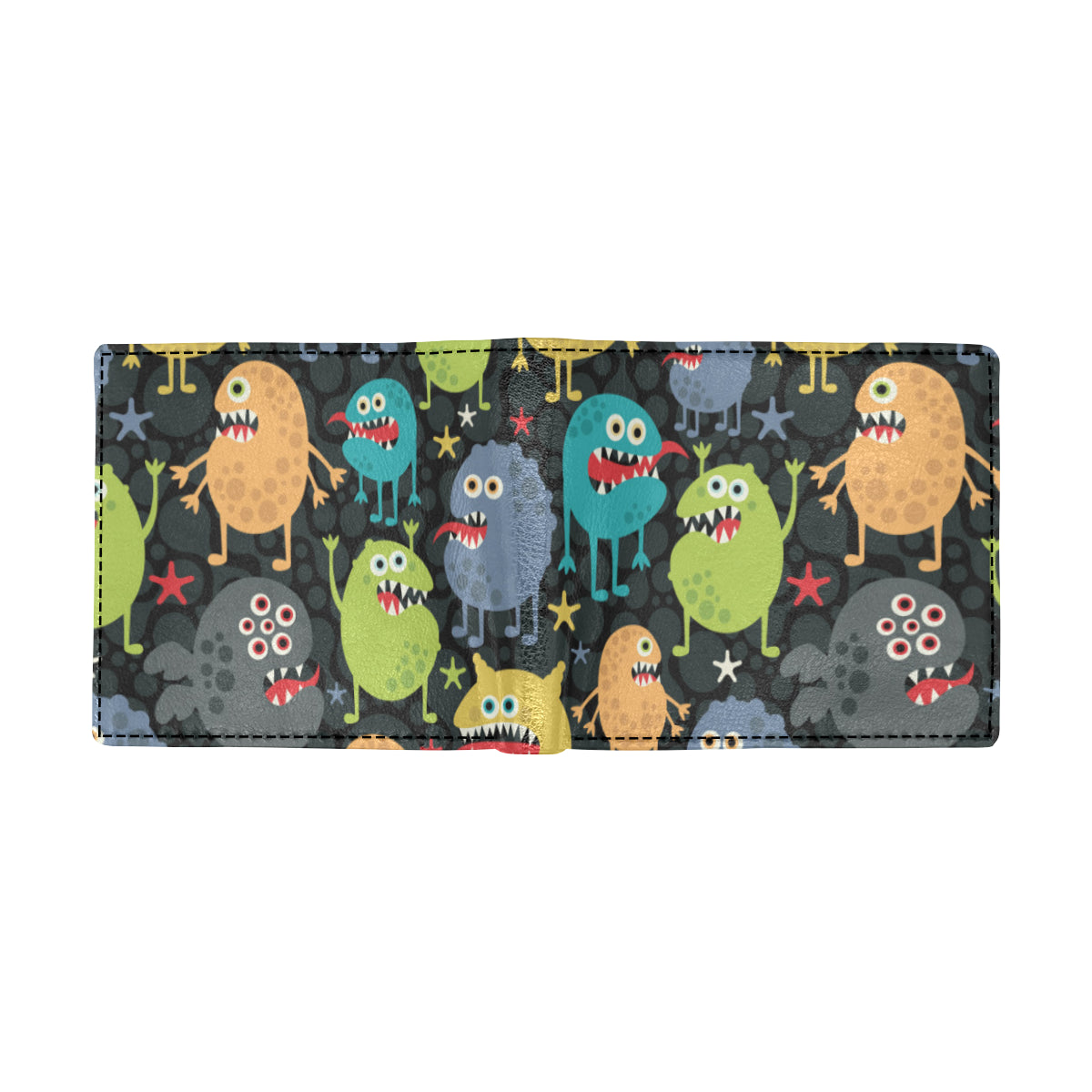 Monster Pattern Print Design 01 Men's ID Card Wallet