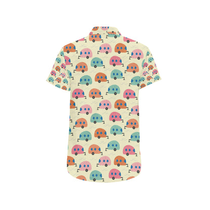 Camper Pattern Print Design 06 Men's Short Sleeve Button Up Shirt