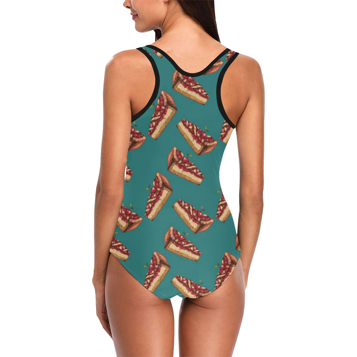 Cheesecake Cherry Pattern Print Design CK03 Women Swimsuit