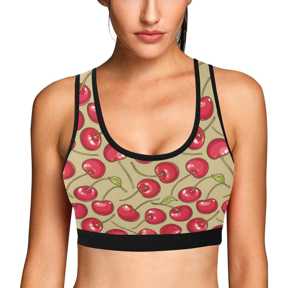Cherry Pattern Print Design CH05 Sports Bra