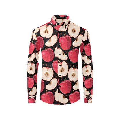 Apple Pattern Print Design AP02 Men's Long Sleeve Shirt