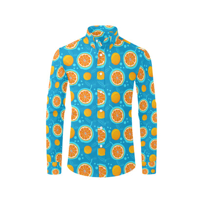 Grapefruit Pattern Print Design GF03 Men's Long Sleeve Shirt