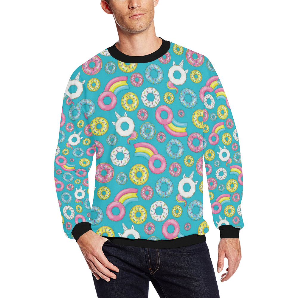 Donut Pattern Print Design DN013 Men Long Sleeve Sweatshirt