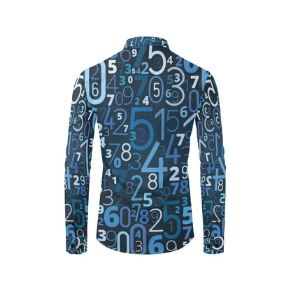 Number Pattern Print Design A02 Men's Long Sleeve Shirt