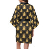 Buddha Pattern Print Design 02 Women's Short Kimono