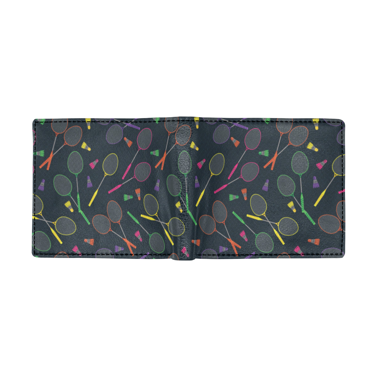 Badminton Pattern Print Design 04 Men's ID Card Wallet