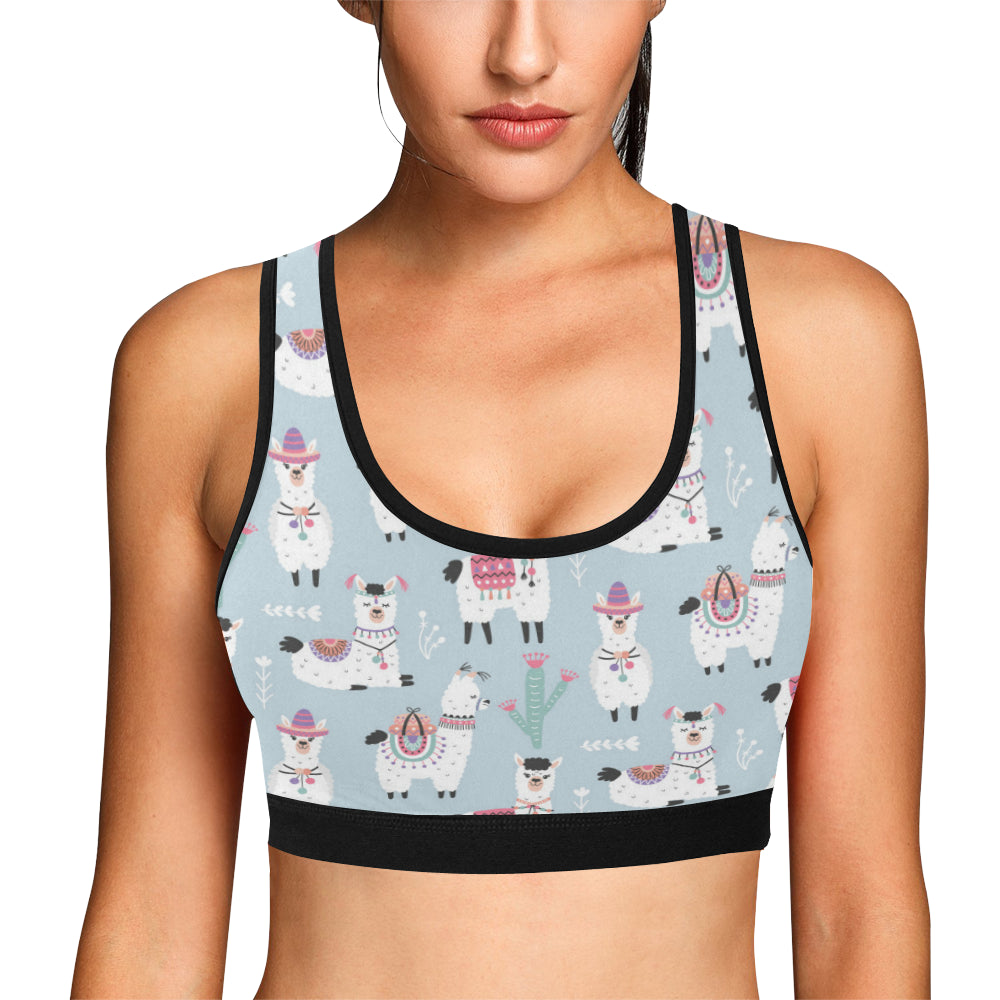 Llama Pattern Print Design 04 Sports Bra