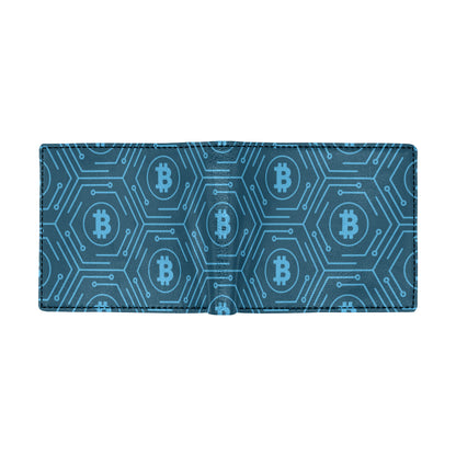 Cryptocurrency Pattern Print Design 04 Men's ID Card Wallet