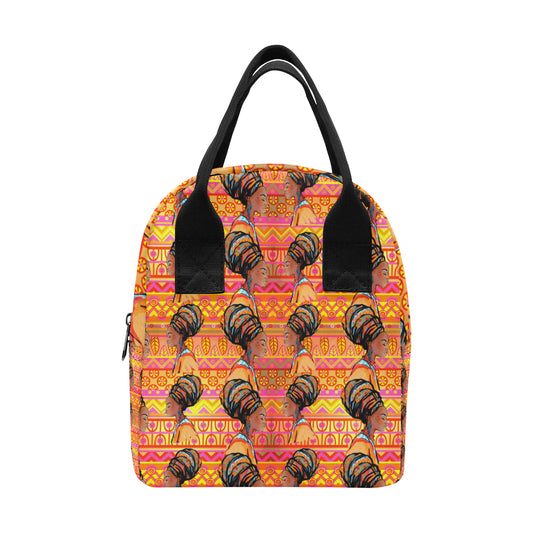 African Girl Aztec Insulated Lunch Bag